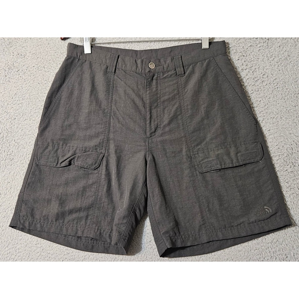 The North Face Men's Size 34 x 8 Nylon Cargo Hiking Fishing Travel Shorts Gray
